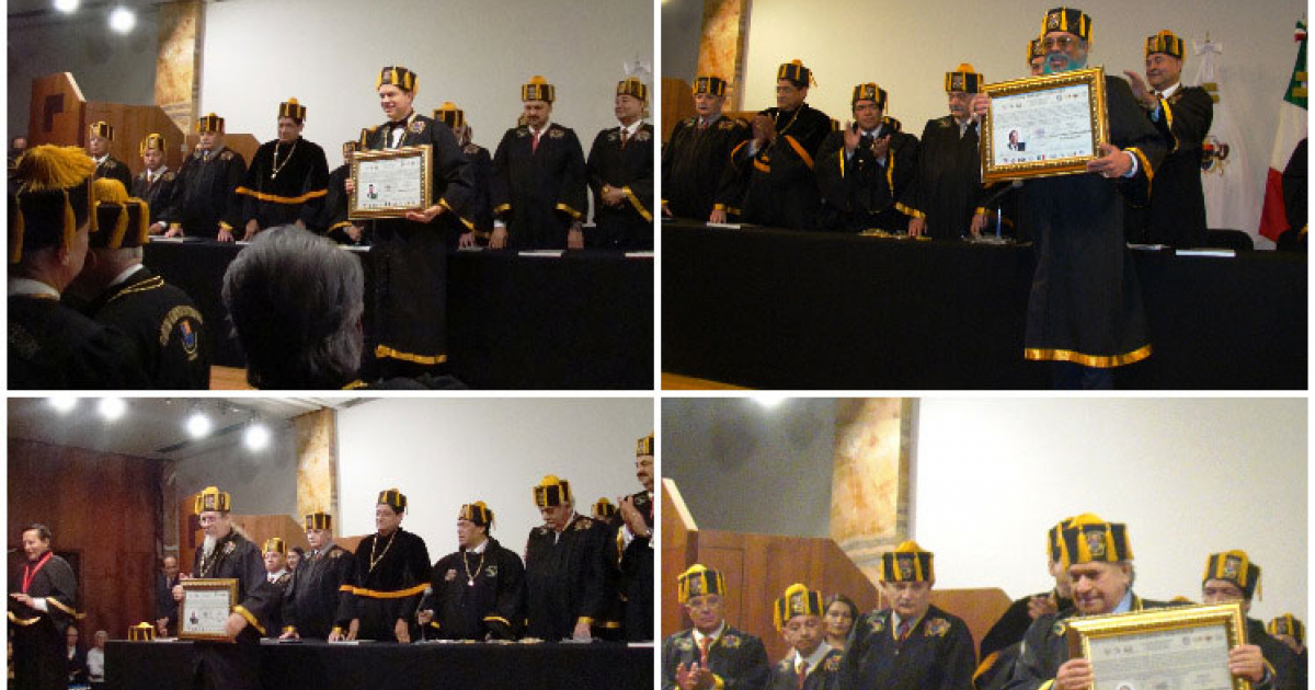Pancho Céspedes recibe la distinción. © Pancho Céspedes junto a varios artistas en la ceremonia