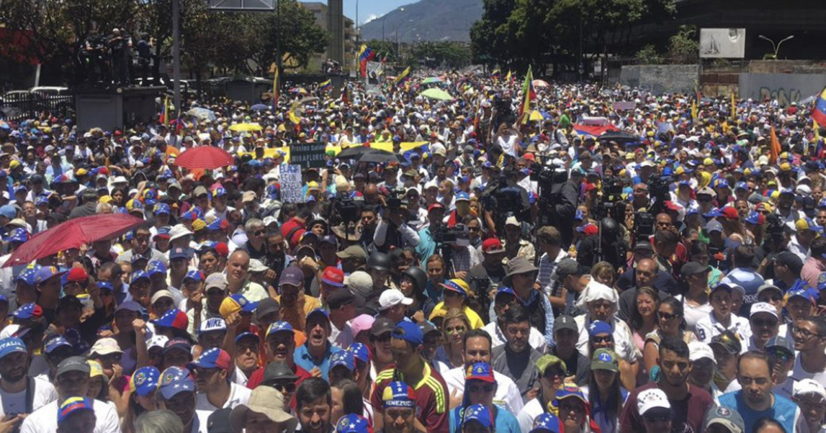 Manifestación convocada por Guaidó en Venezuela © Twitter / Reporte ya