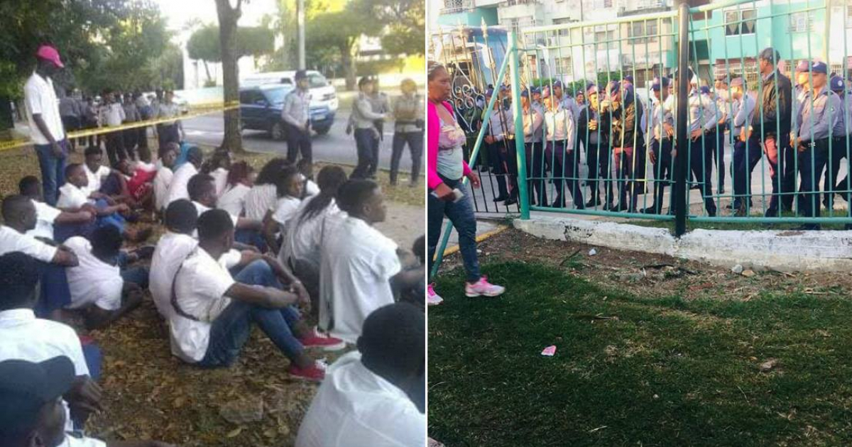 Estudiantes congoleses en protesta por el impago de estipendio en Cuba. © Facebook / Je Ne Rentre Pas Sans Mon Diplome