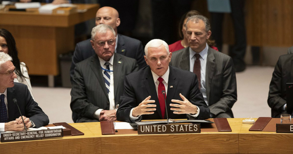 Mike Pence ante el Consejo de Seguridad de la ONU © Twitter / Mike Pence