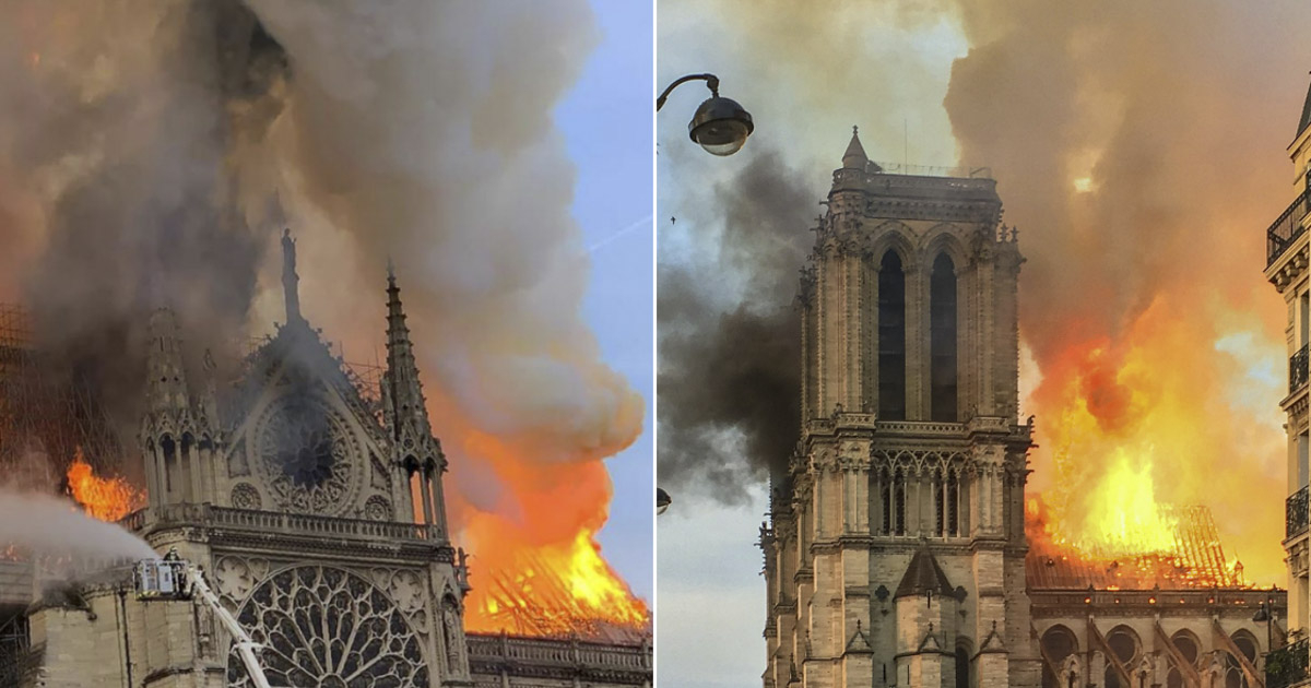Un incendio consume la Catedral de Notre Dame © Twitter / Vatican News / Wikipedia