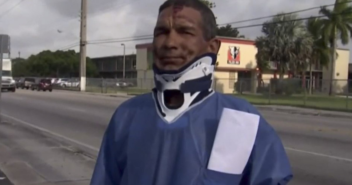 Hombre de Hialeah, víctima del accidente © Captura del video de Telemundo 51