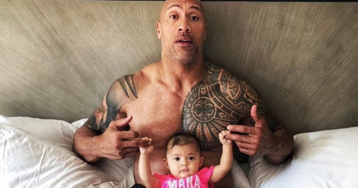 Dwayne Johnson y su hija menor © Instagram del artista
