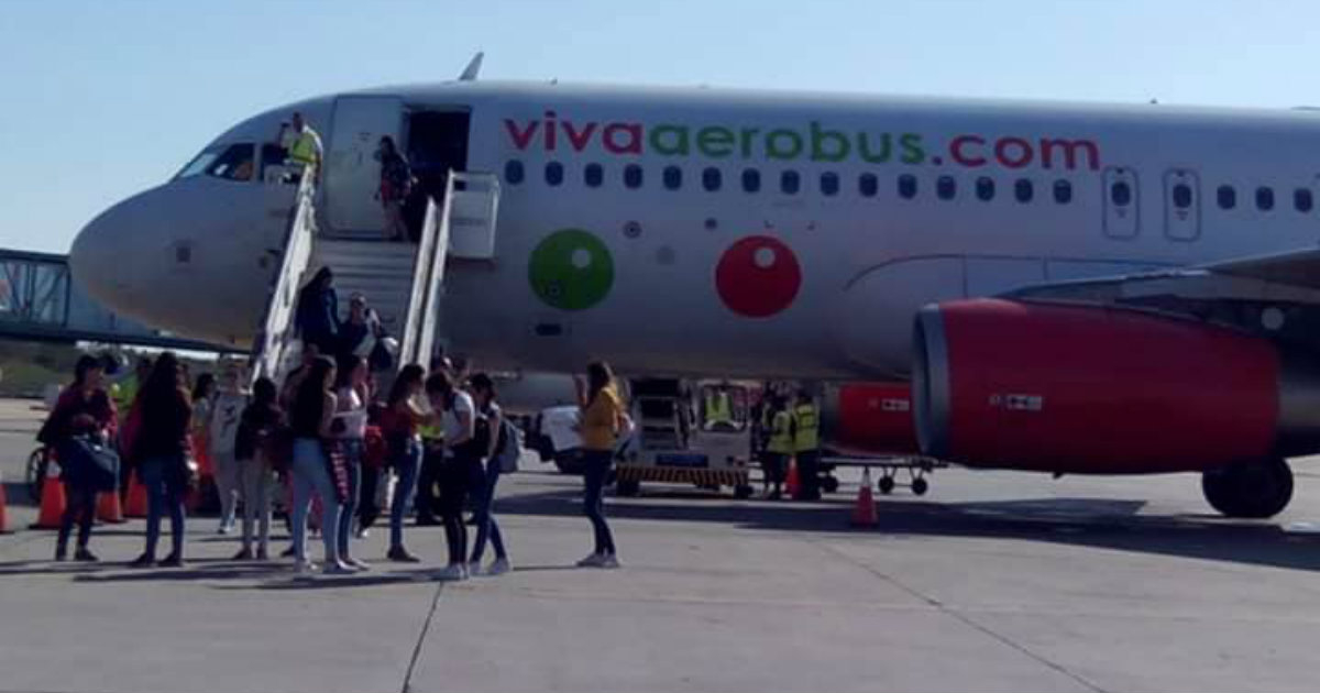 Imagen de la llegada del primer vuelo de Aerobus a Varadero © Facebook/Yanet Ayala