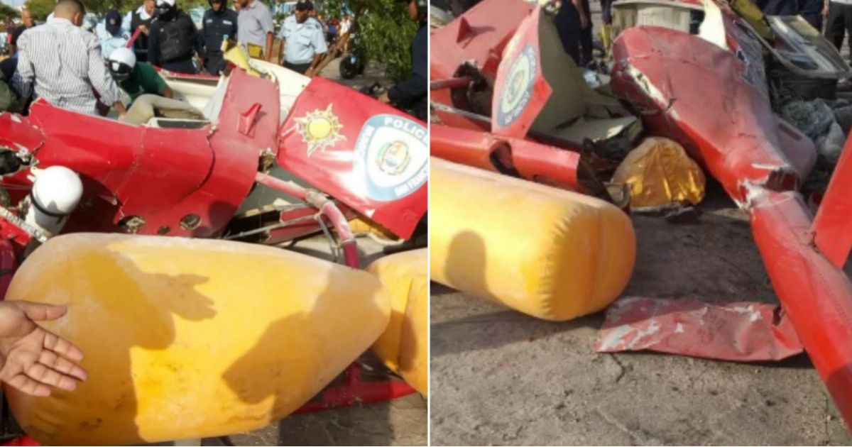Restos del helicóptero que se estrelló en la ciudad de Maracaibo © Twitter / Resistencia ZULIA ‏ 