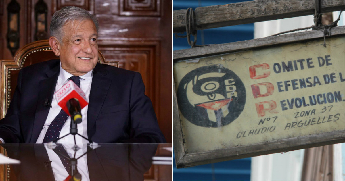 Andrés Manuel López Obrador (i) y Carte de los CDR (d). © Collage: Twitter /Amlo- CiberCuba