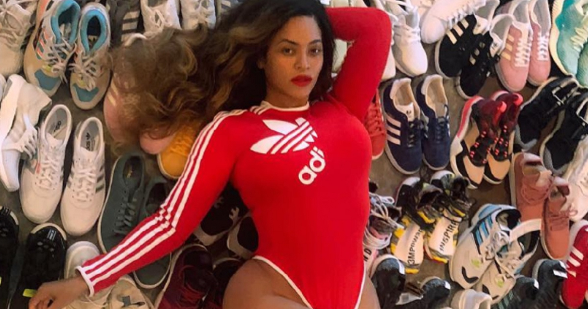 Beyoncé, junto a su colección de Adidas. © Instagram de la artista