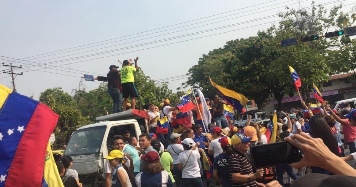 Manifestantes en Venezuela. © Twitter / RCR