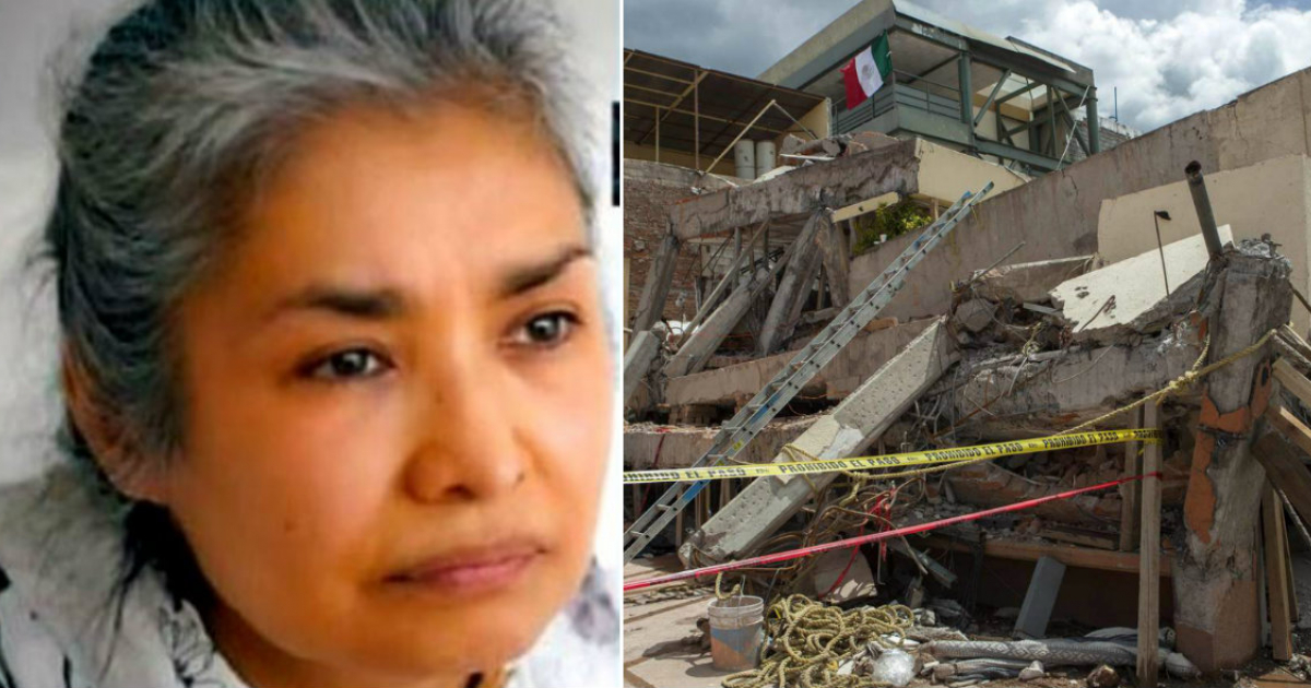 Mónica García (i) y Escombros del Colegio Rebsamén (d) © Collage Twitter Procuradoría de México- Twitter/Notimex