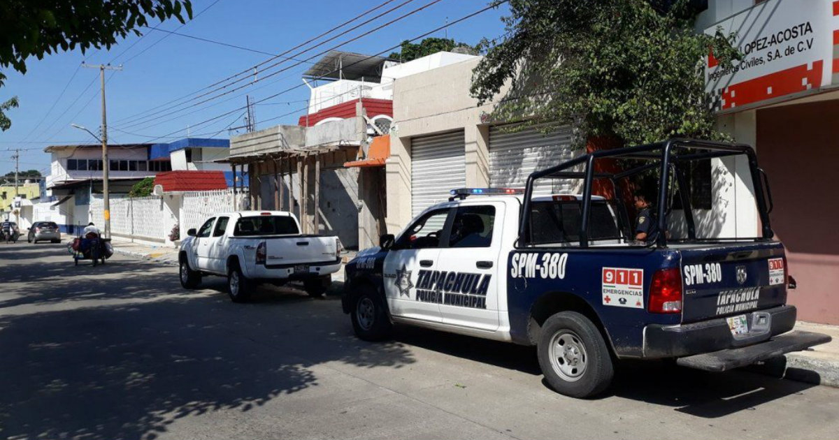 Auto patrulla de la policía de Tapachula © Twitter / @AlertaChiapas