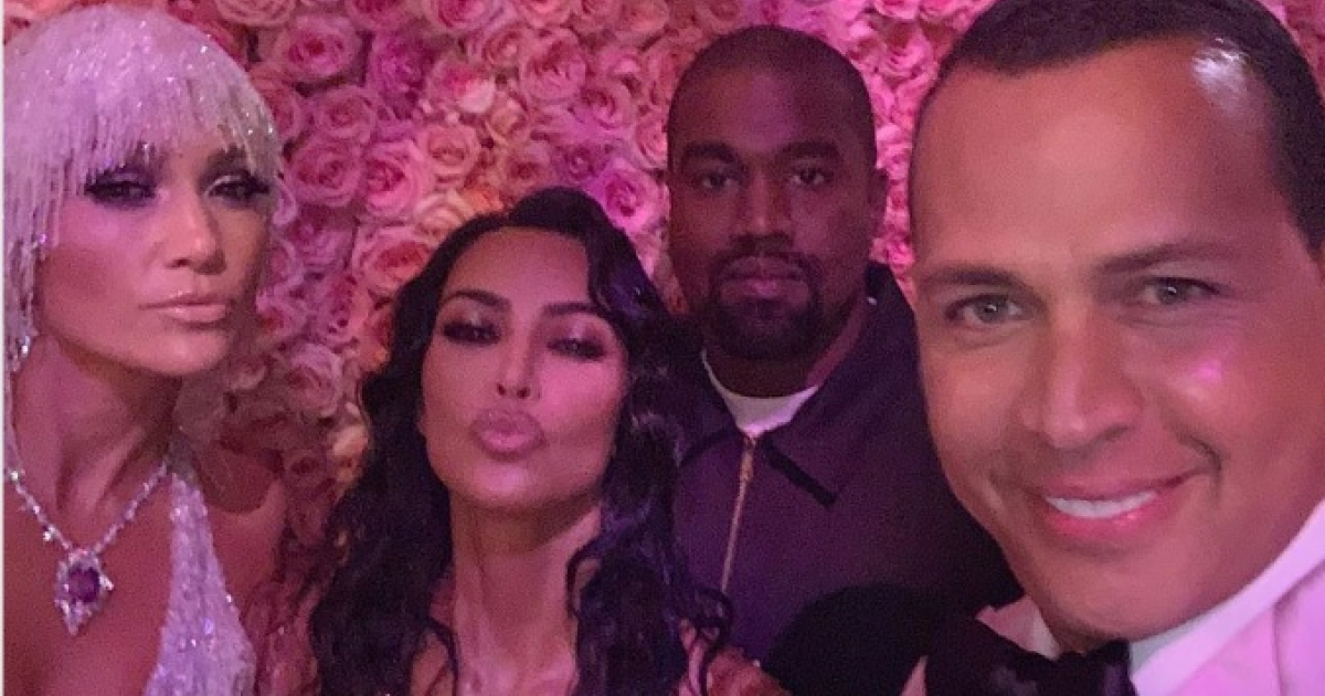 JLo, Kim Kardashian, Kanye West y ARod © Instagram / ARod