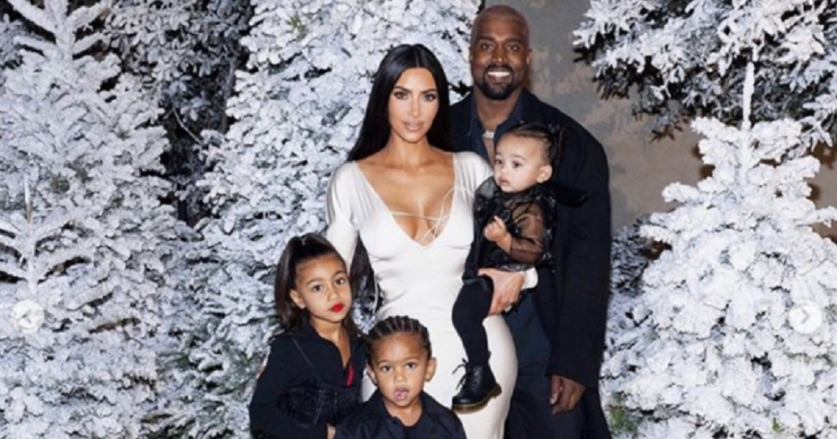 Kim y Kanye con sus hijos. © Instagram / Kim Kardashian
