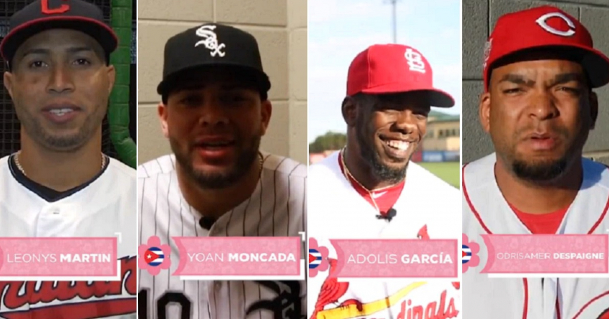 Leonys Martín, Yoan Moncada, Adolis García y Odrisamer Despaigne © Twitter / MLB Cuba