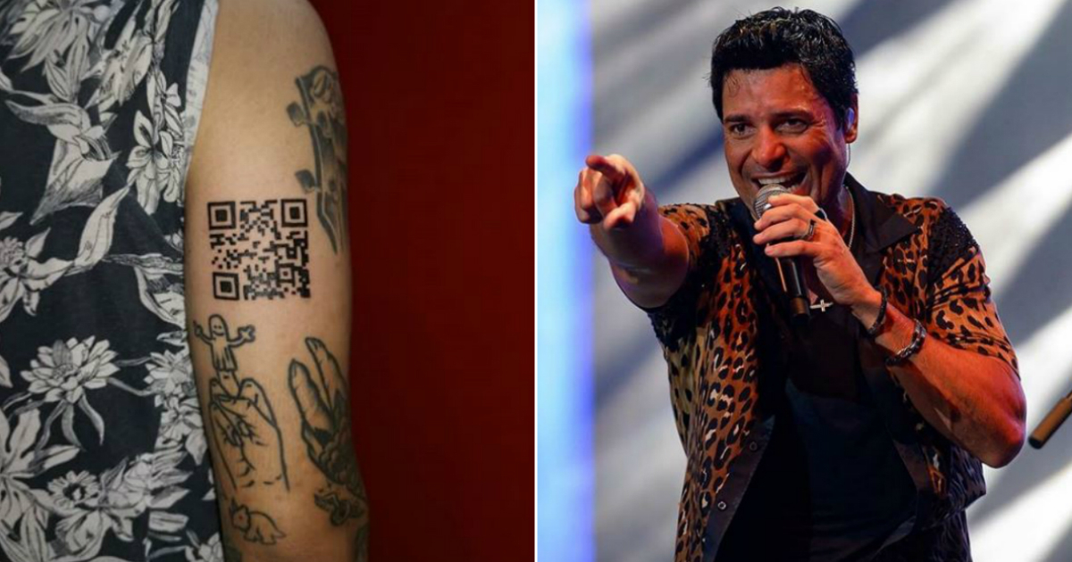 Un fan de Chayanne se tatúa el cógido QR del videoclip "Tu pirata soy yo" © Instagram / Matandotinta / Chayanne