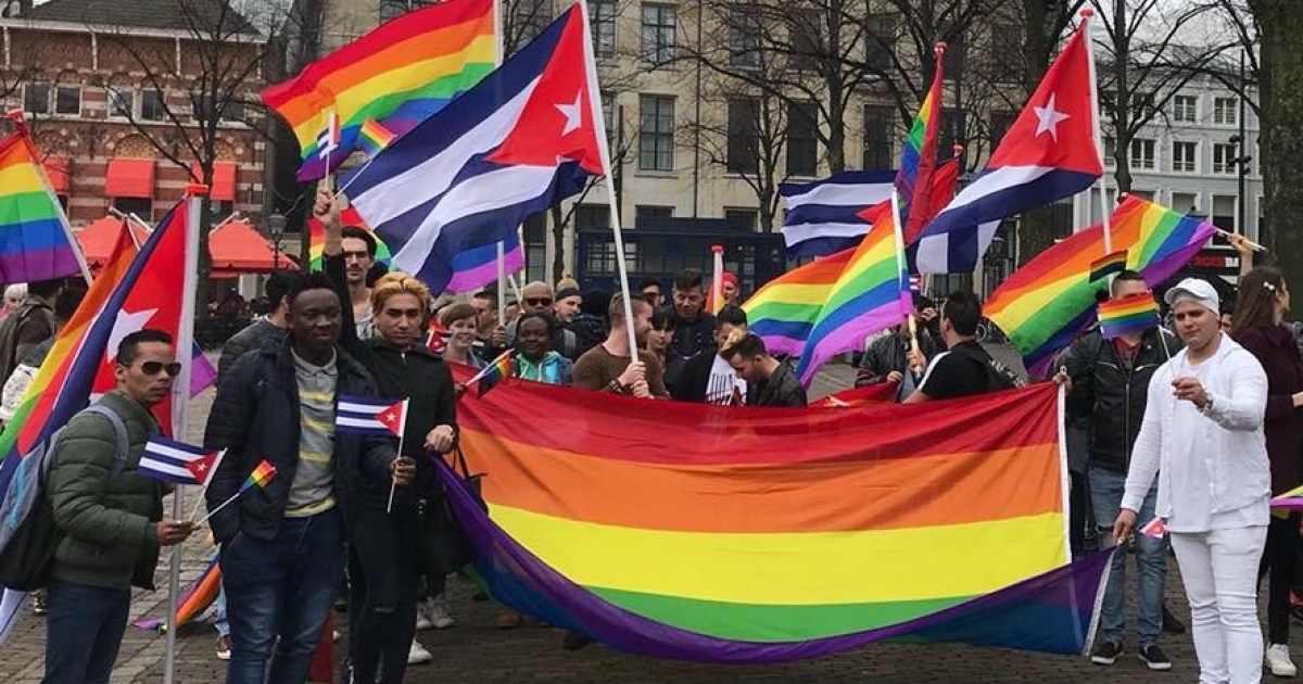Manifestación en 2018 en apoyo a los cubanos LGTBI+ que están en Holanda. © Facebook / LGTB Asylum Support