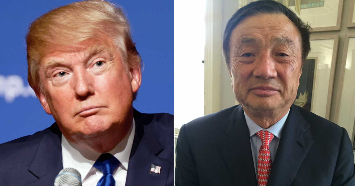 Donald Trump, presidente de los Estados Unidos de América, y Ren Zhengfei, fundador y presidente de Huawei. © Wikimedia Commons