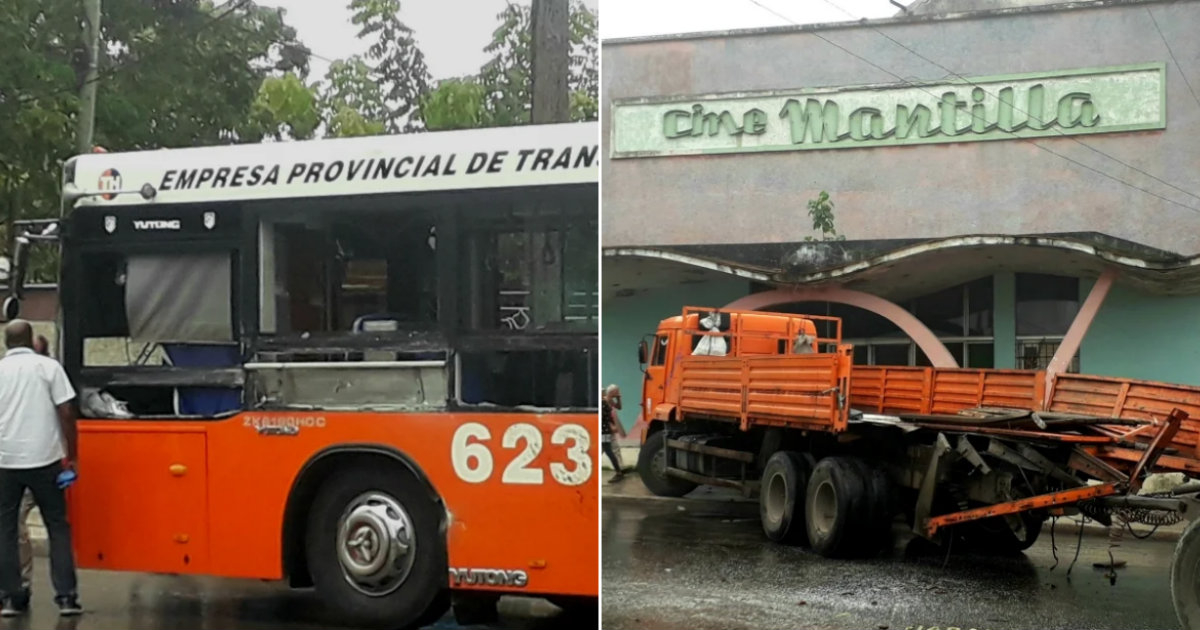 Imágenes de la colisión entre un ómnibus y un camión en el municipio Arroyo Naranjo © Cubanet / Osniel Carmona Breijo