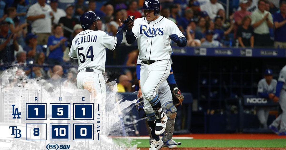 Heredia se lució. © Tampa Bay Rays/Twitter.