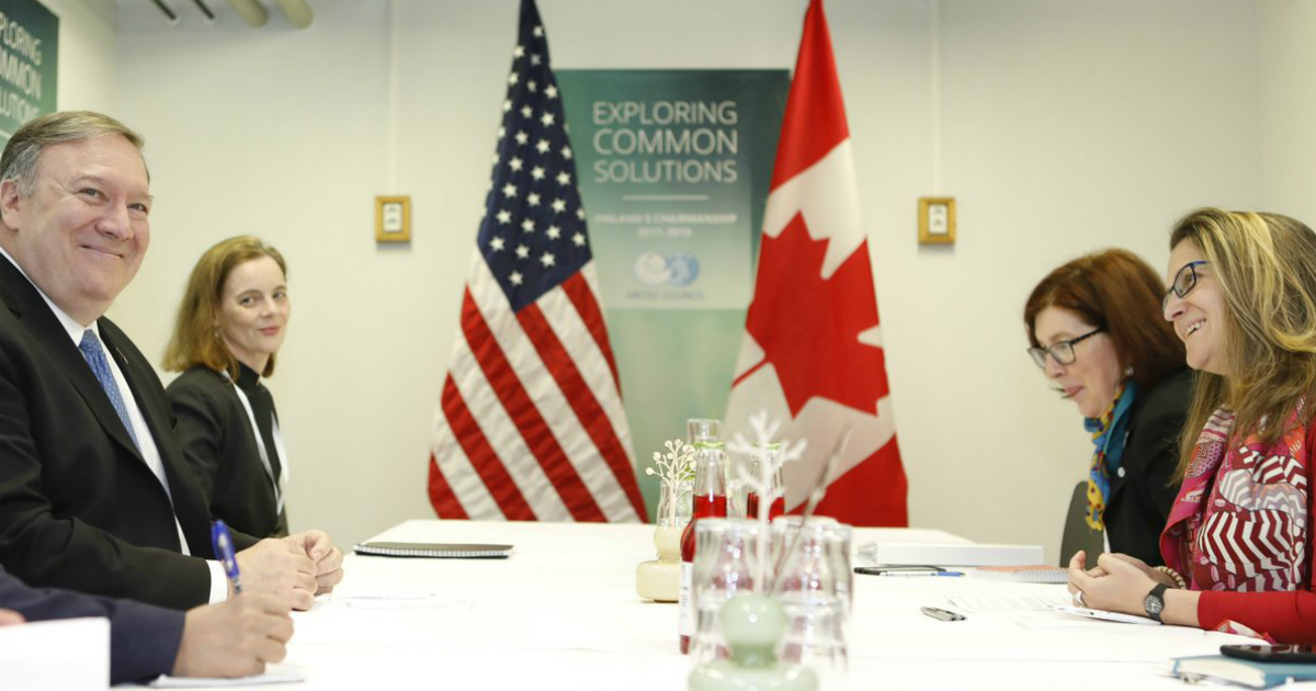 Secretario de Estado Mike Pompeo y ministra de Relaciones Exteriores de Canadá, Chrystia Freeland (imagen de referencia) © Twitter / Chrystia Freeland