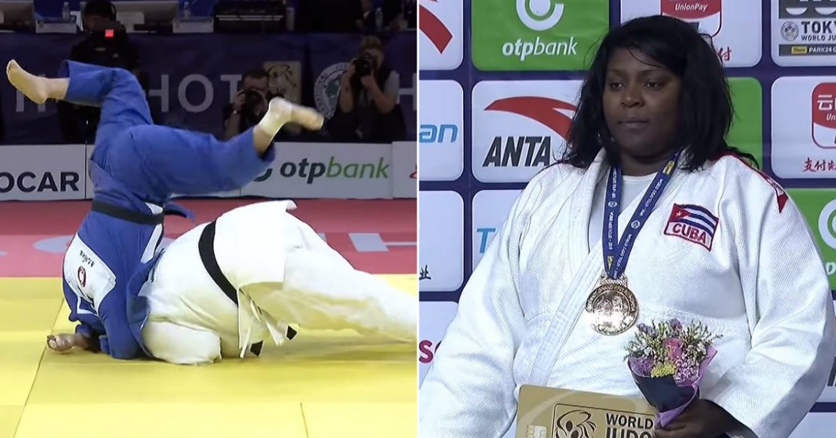 Idalis Ortiz con la medalla de oro colgada © Youtube / Judo