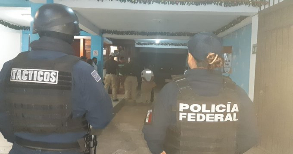 Operativo policial, en un local en México. © Twitter / Quadratín Chiapas