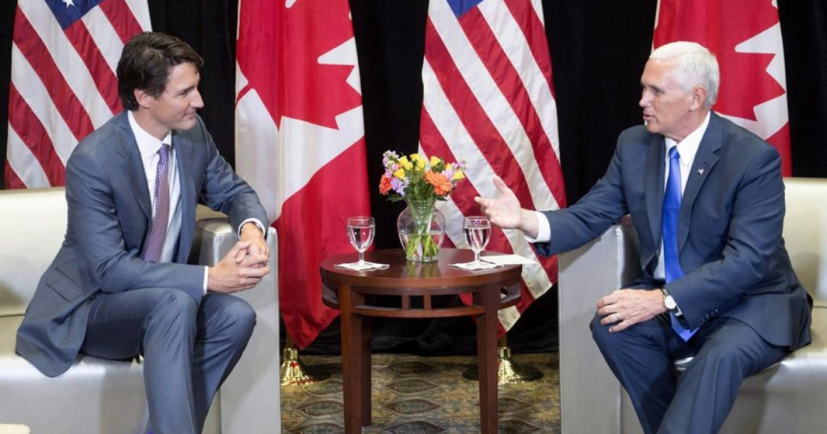 Justin Trudeau y Mike Pence © National Governor's Association