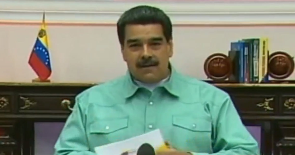 Nicolás Maduro compareciendo en la TV pública de Venezuela © Twitter / Nicolás Maduro (Captura de video)