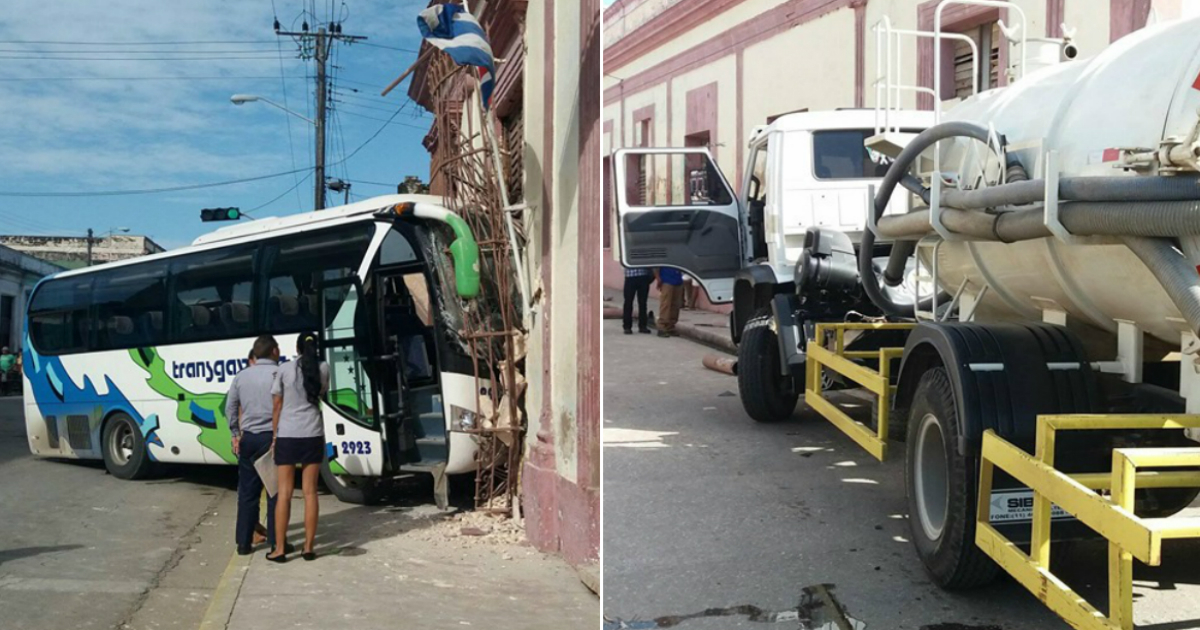 Ómnibus Transgaviota y camión cisterna © Facebook Tele Bandera