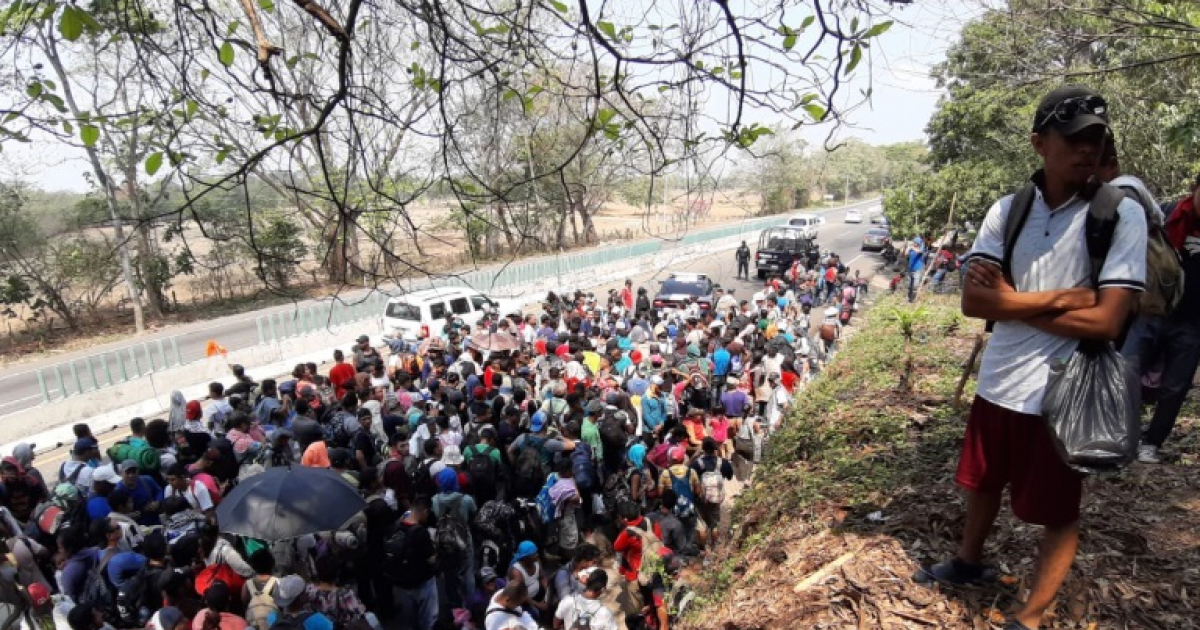Caravana de migrantes en una imagen de archibvo © Twitter / Quadratin Chiapas