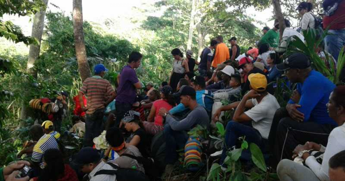Migranres cubanos en la selva del Darién © Twitter / @Senafront