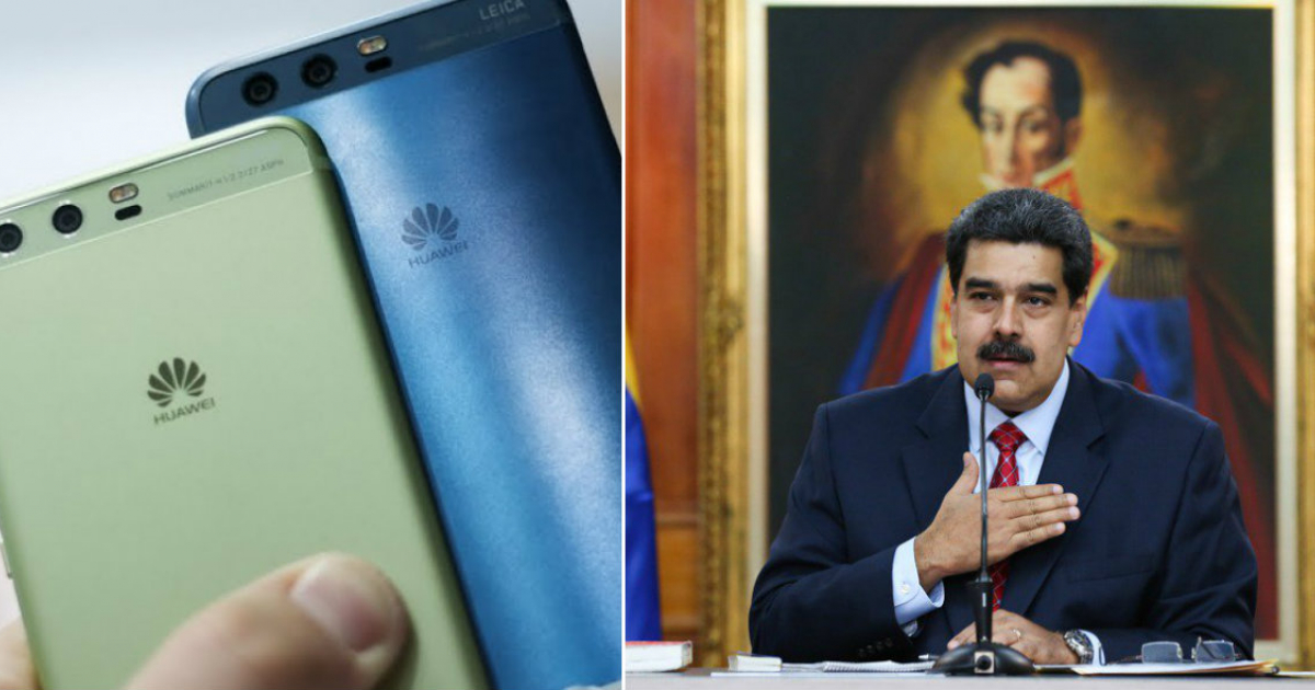 Teléfono Huawei (i) y Nicolás Maduro (d) © Flickr / Huawei - Twitter / Nicolás Maduro