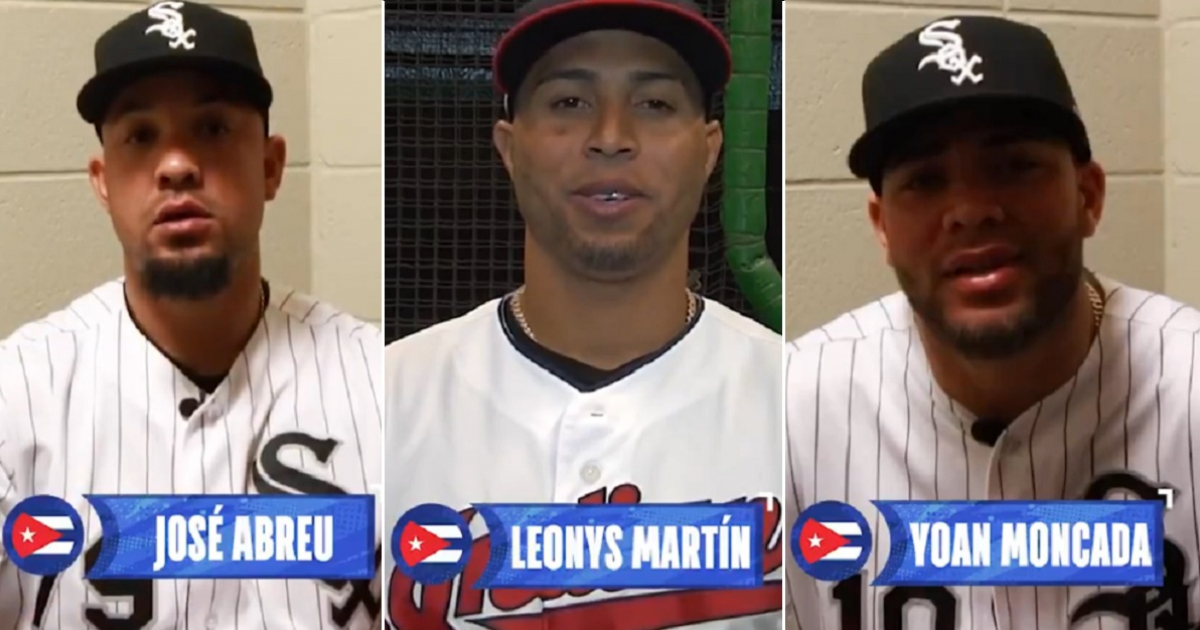 José Abreu, Leonys Martín y Yoan Moncada © Twitter / MLB Cuba
