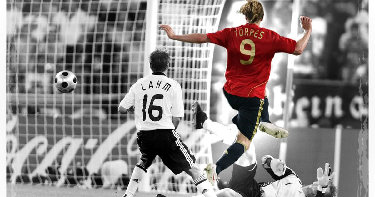 El gol con el que decidió la Eurocopa 2008. © Fernando Torres/Twitter.