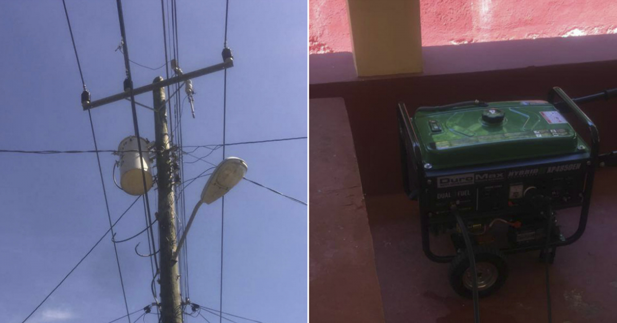 Transformador roto en Guanabo y generador de corriente © CiberCuba