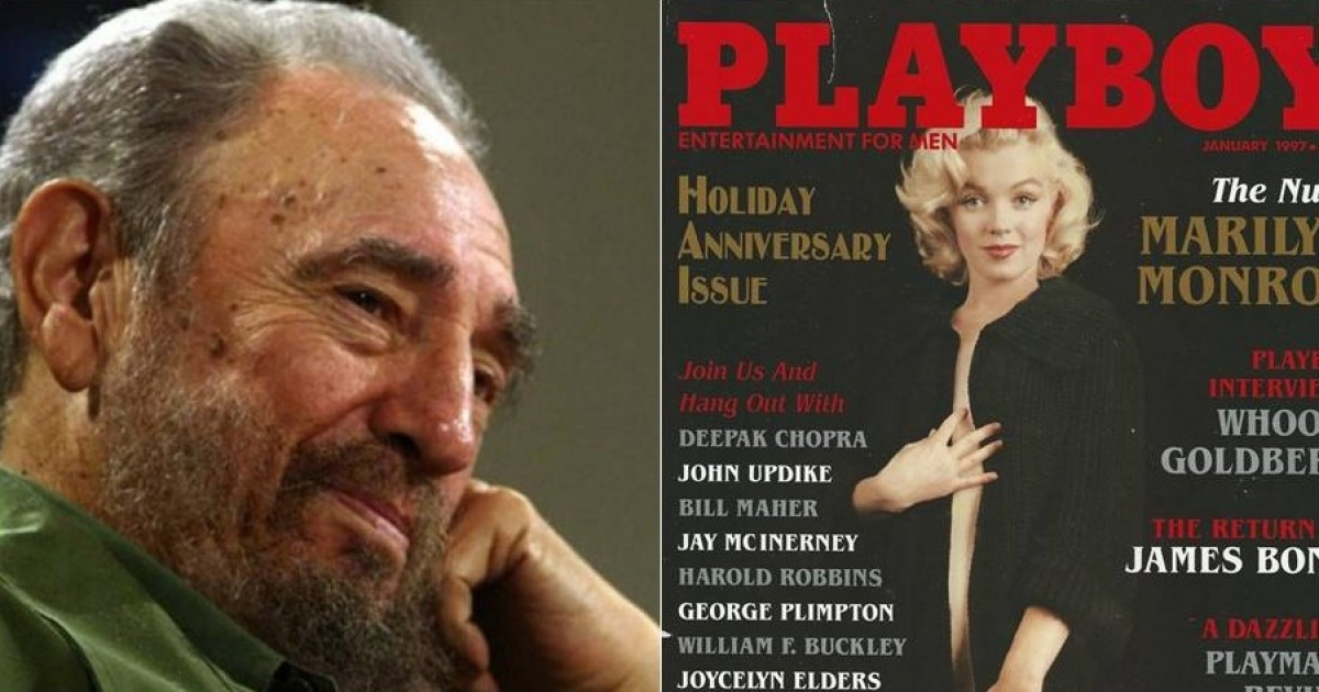Fidel Castro y un ejemplar de la revista Playboy © Cubadebate y Flickr/ Elvert Barnes