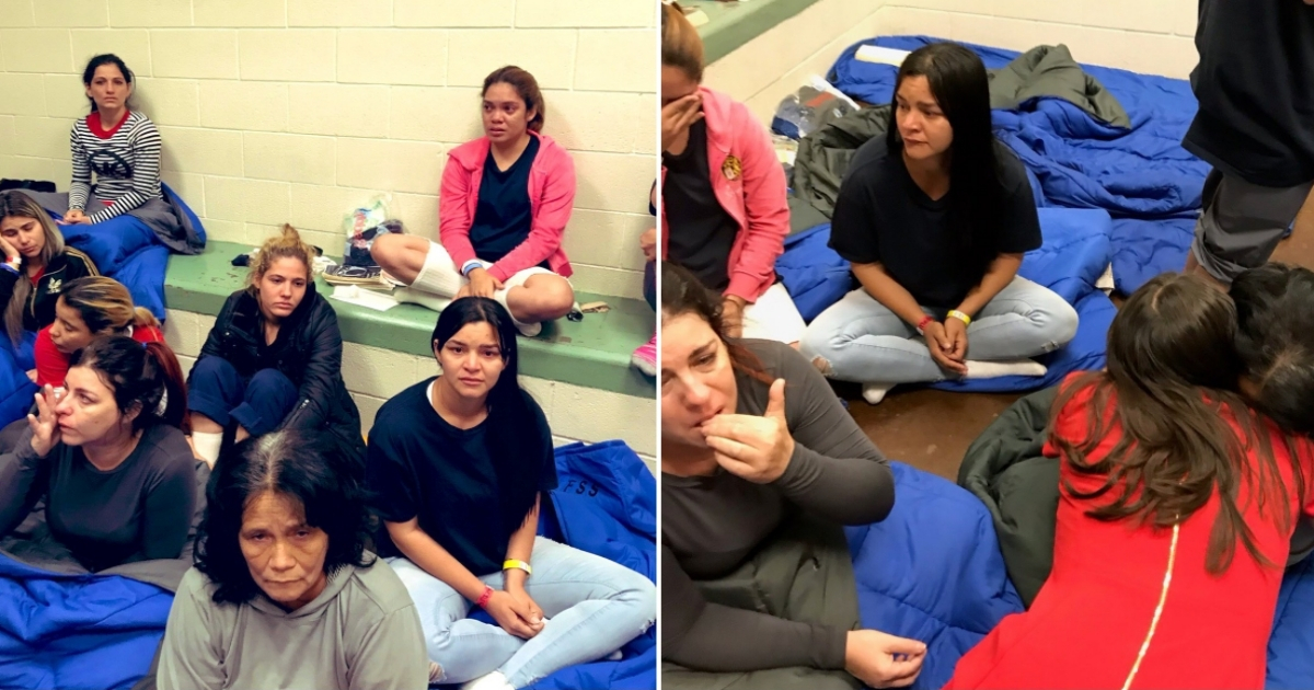Mujeres detenidas en Estados Unidos © Twitter / Joaquín Castro y AOC