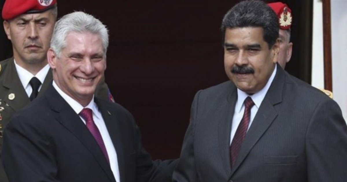 Miguel Díaz-Canel y Nicolás Maduro, gobernantes de Cuba y Venezuela © Twitter/Tamara Suju