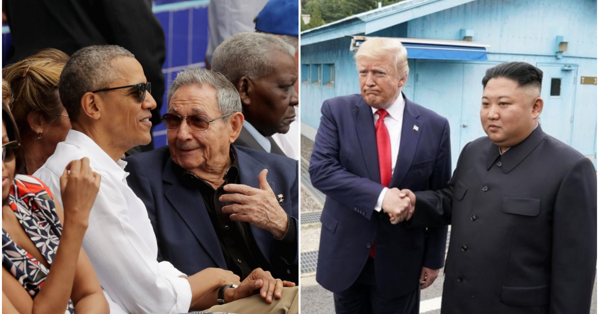 Obama y Raúl en La Habana, Trump y Kim en Pyongyang © KCNA vía Reuters