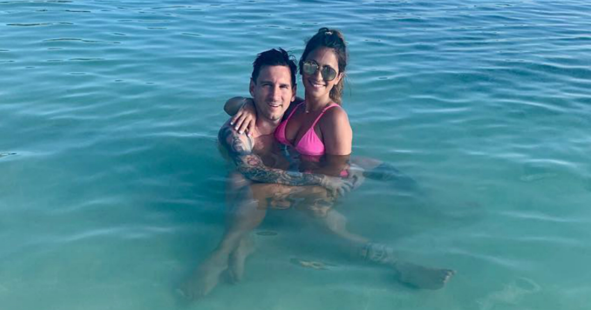 Leo Messi y Antonela Rocuzzo en Antigua y Barbuda © Instagram / Antonela Roccuzzo