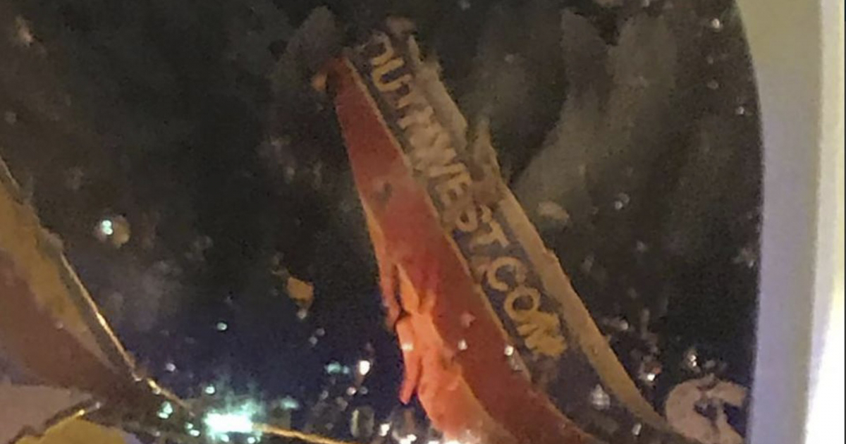 Avión accidentado de la aerolínea Southwest © Twitter/Eric Borden