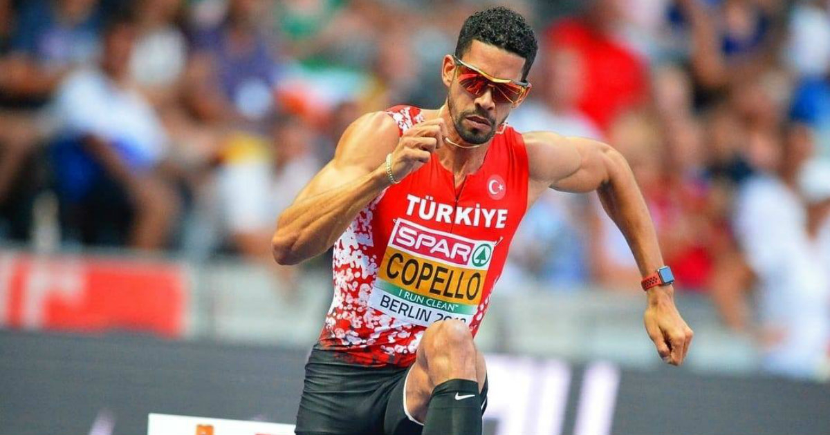 El atleta cubano Yasmani Copello Escobar corriendo para Turquía © Facebook / Yasmani Copello Escobar