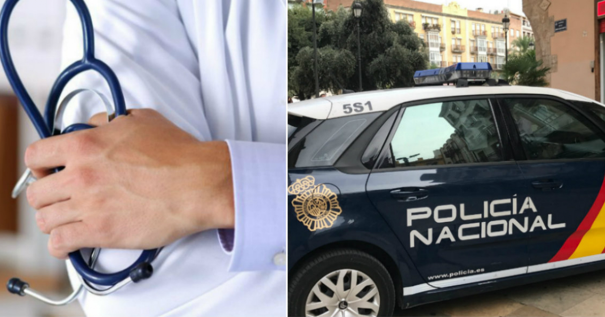 Médico [genérica] (i) y Auto de la Policía Nacional de España (d) © Collage Pixabay - CiberCuba