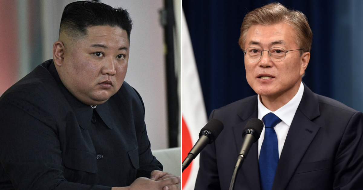 Líder norcoreano Kim Jong Un y presidente de Corea del Sur, Moon Jae-In © Wikimedia Commons / Flickr Janne Wittoeck