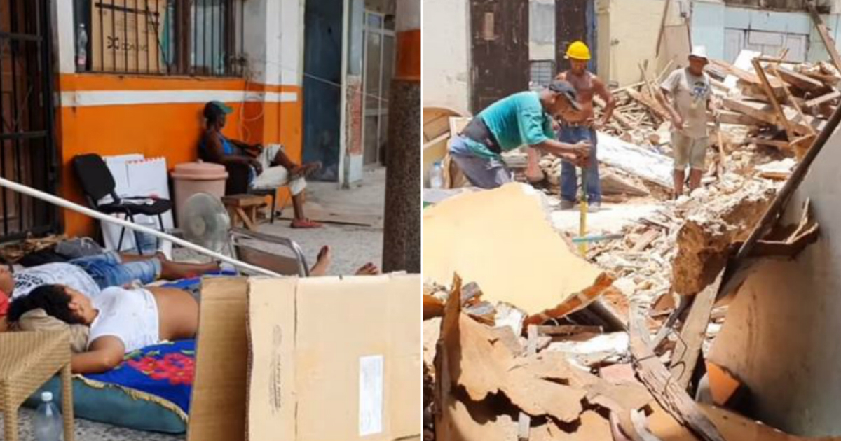 Derrumbe en la calle Monte, Habana Vieja © Captura de video / Cubanet