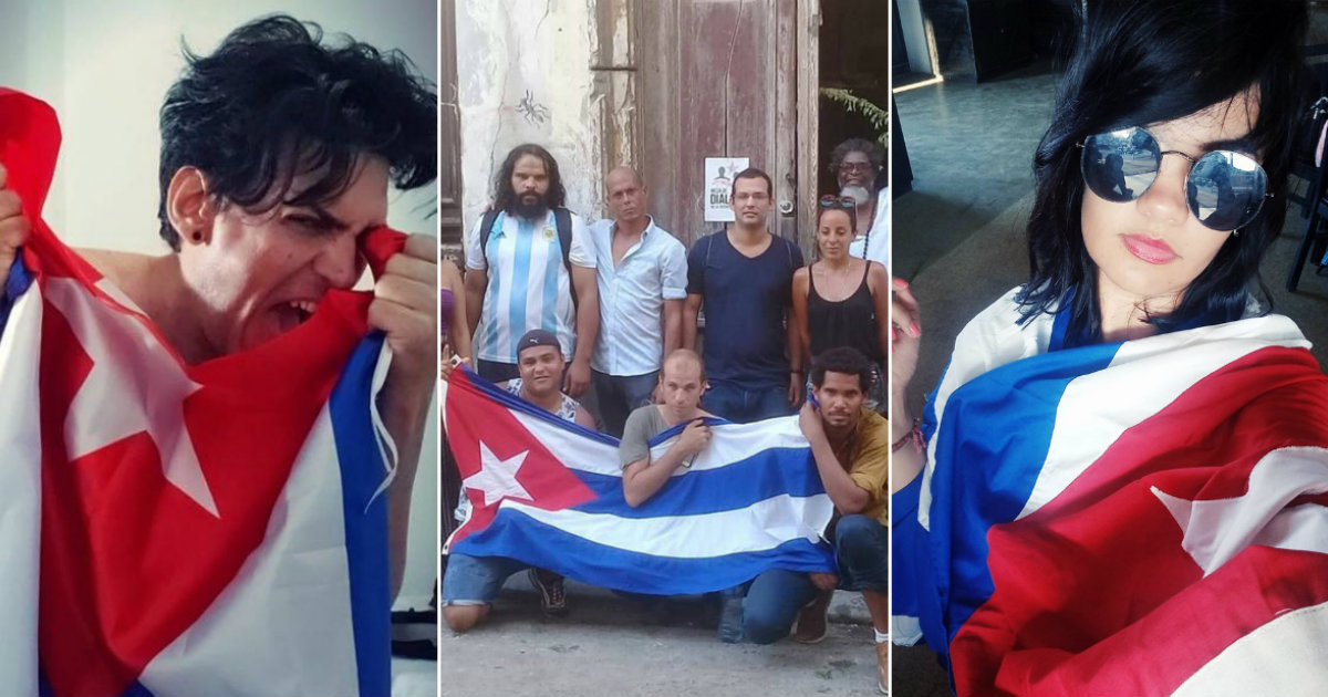 Cubanos que se han sumado al reto © Twitter Movimiento San Isidro y Facebook Claudia Genlui