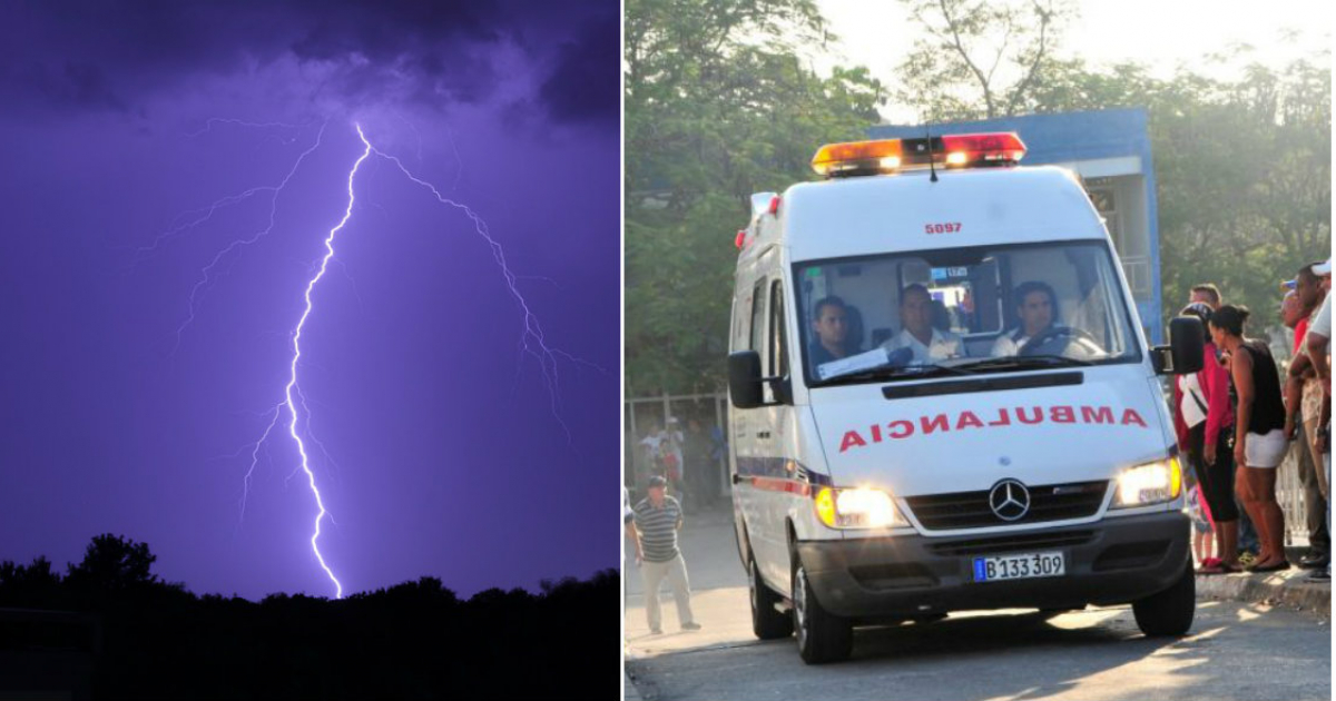 Tormenta eléctrica (i) y Ambulancia (d) © Collage Pixabay - Escambray/Vicente Brito