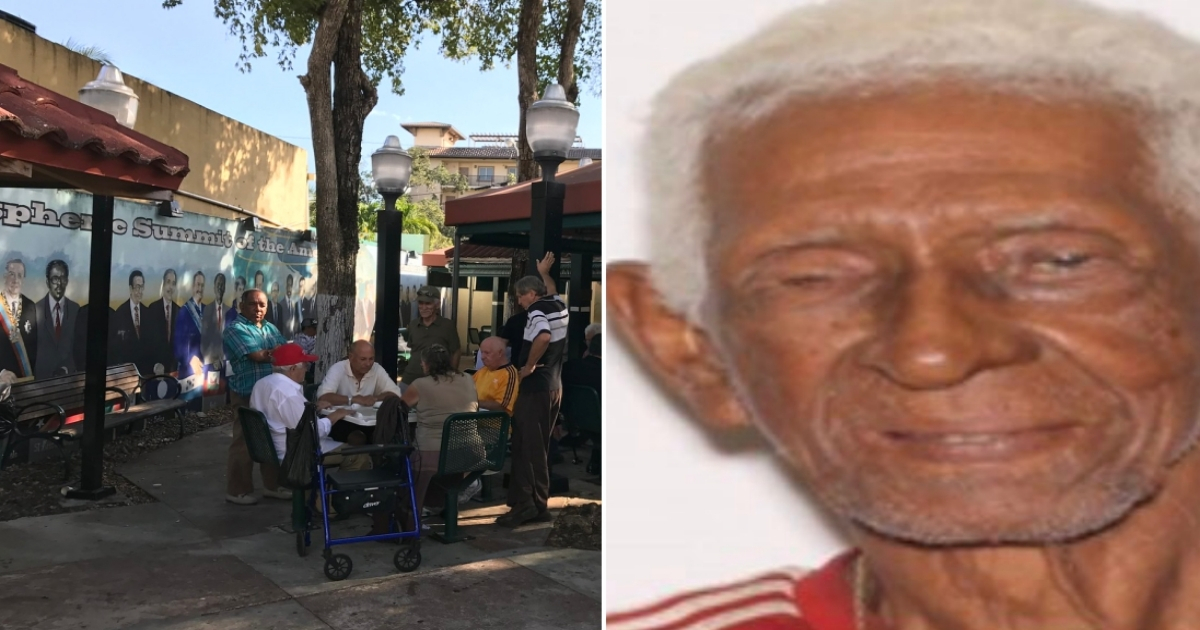 Ancianos en la Pequeña Habana y el hombre agredido © Collage con CiberCuba y Twitter / Miami Police en Español
