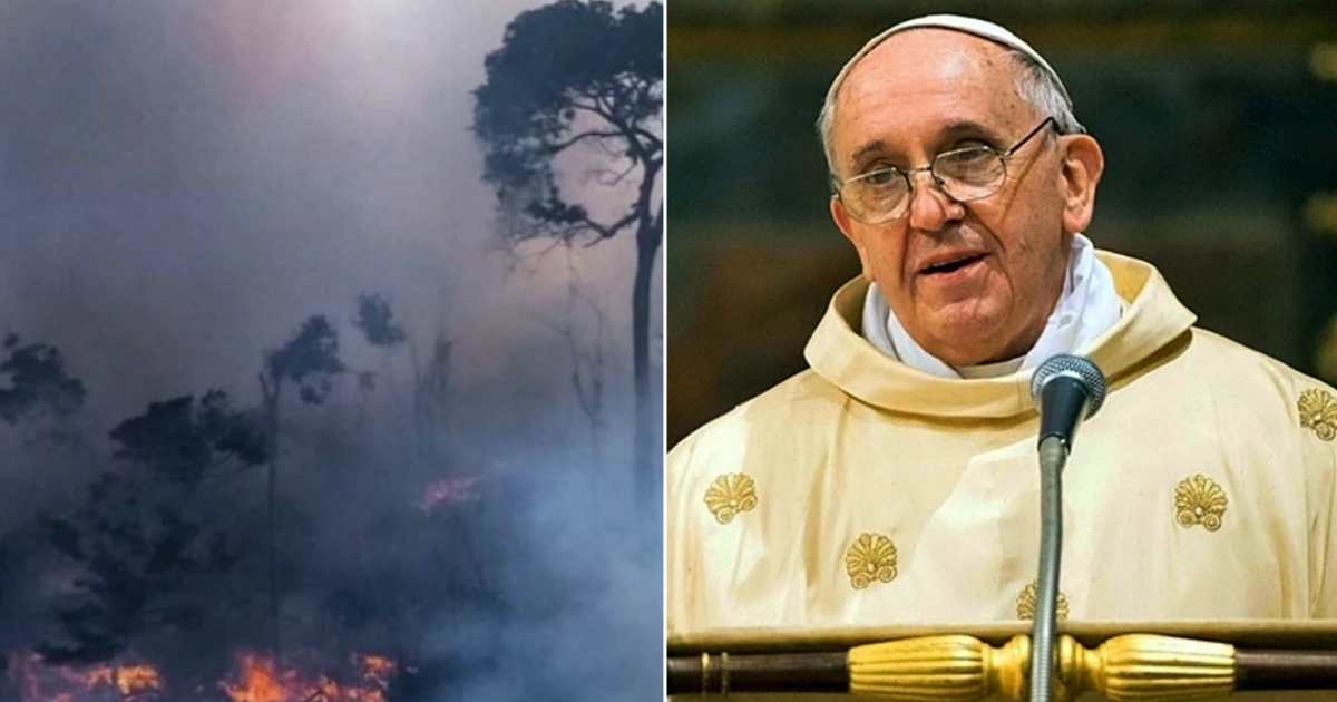 Incendio en la Amazonía y el Papa Francisco © Twitter WWF-Brasil/ Flickr Gabriel Trujillo Escobedo
