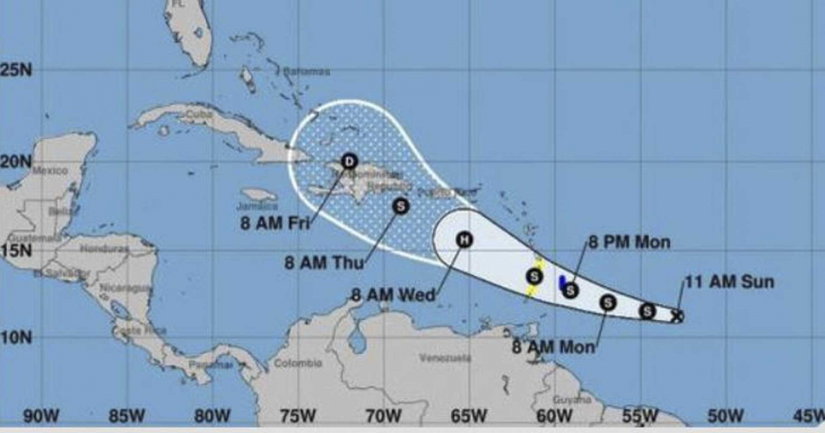 Gráfico de la tormenta tropical Dorian en el Atlántico © NHC