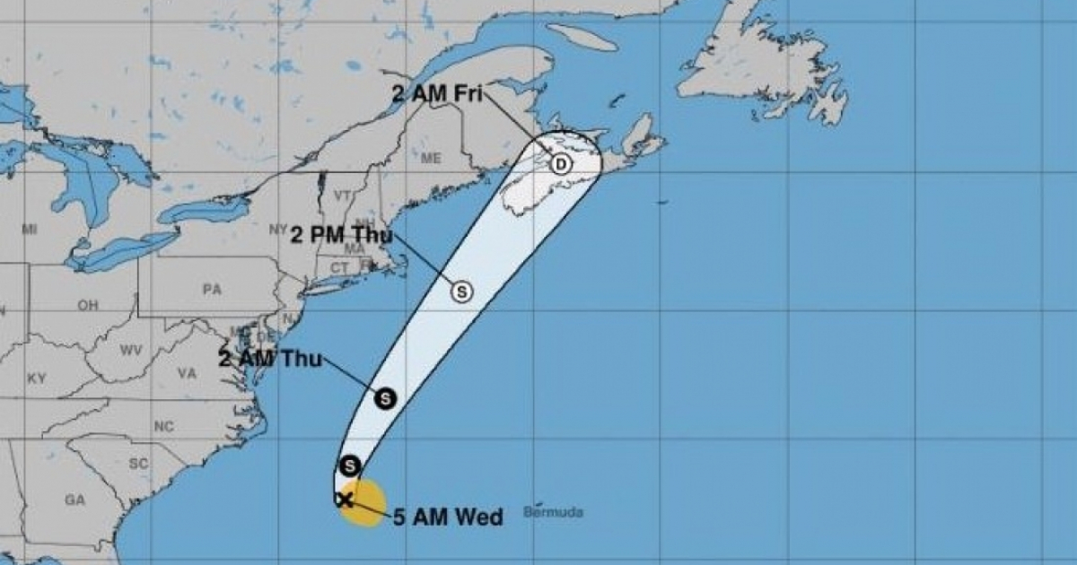 Posible trayectoria de Erin © NOAA NWS National Hurricane Center/ Facebook